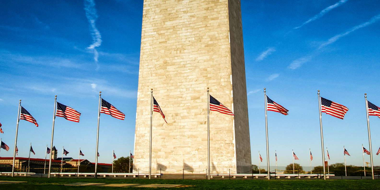 Washington Monument Flag Ring Background