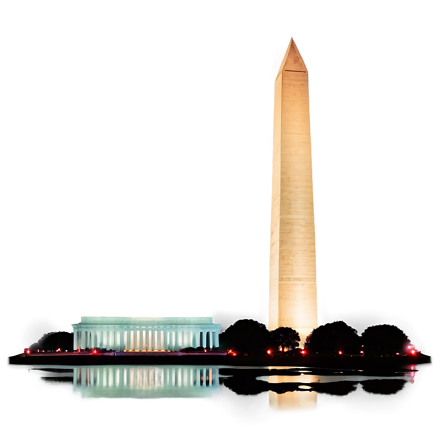 Washington Monument Glowing At Night Png 10 PNG