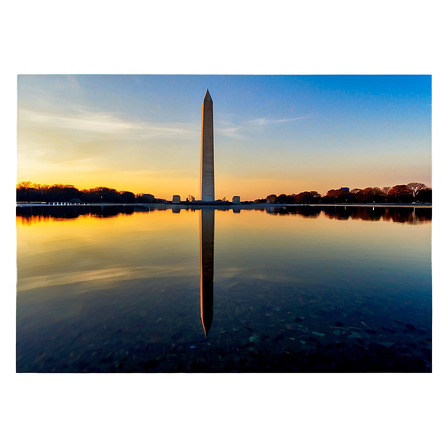Washington Monument Reflection Pool View Png Mre64 PNG