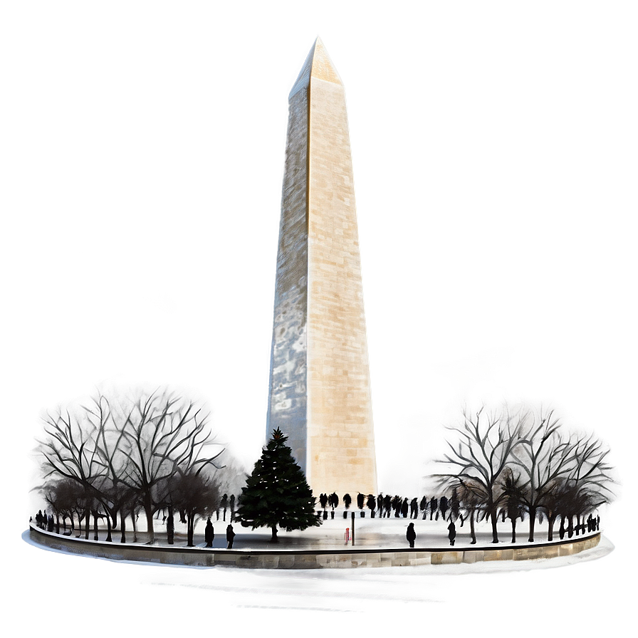 Washington Monument Snowy Scene Png Vkp PNG
