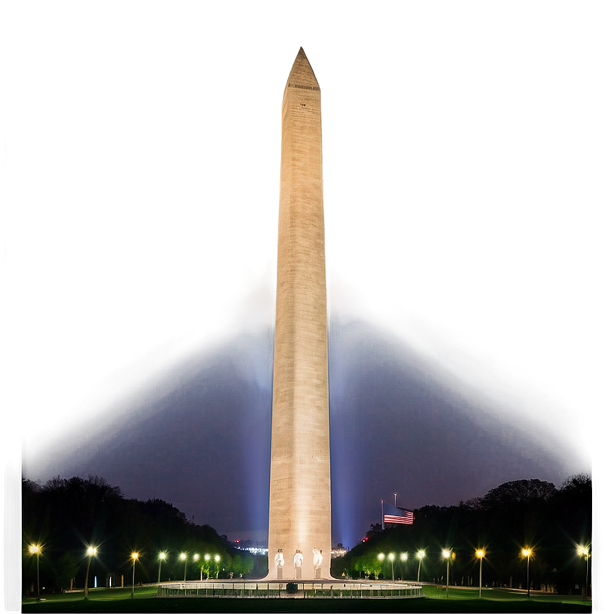Washington Monument Under Starry Night Png 06202024 PNG