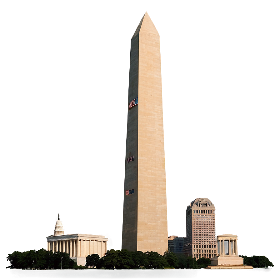 Washington Monument With City Skyline Png 06202024 PNG