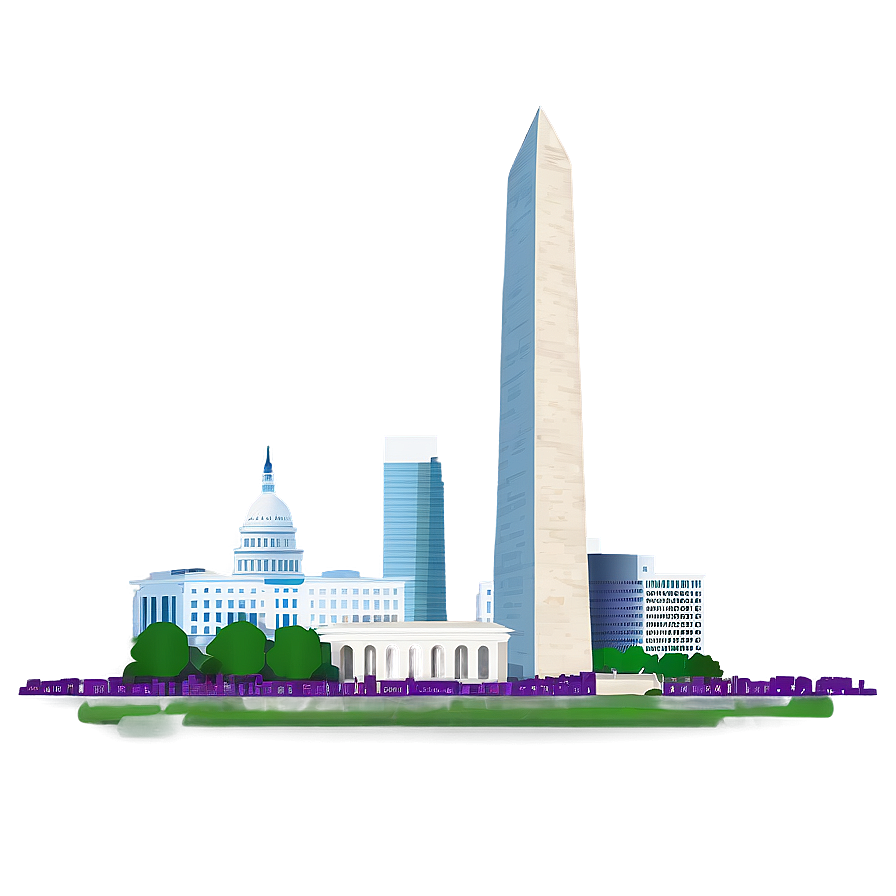 Washington Monument With City Skyline Png 97 PNG