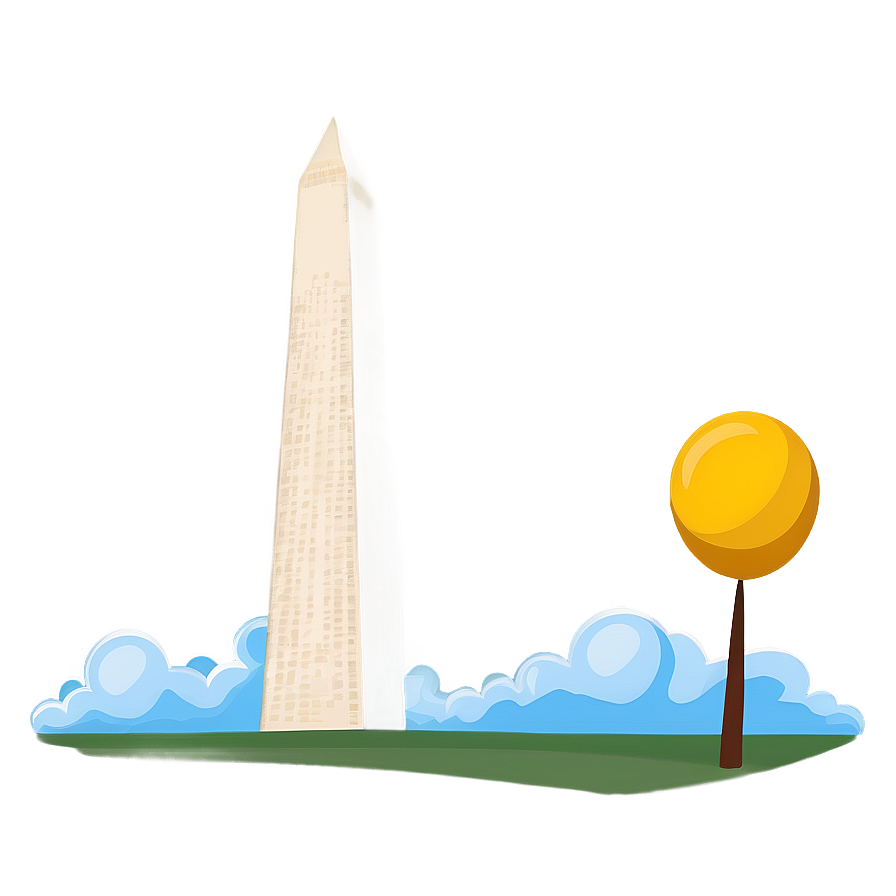 Washington Monument With Clouds Background Png Qbg89 PNG
