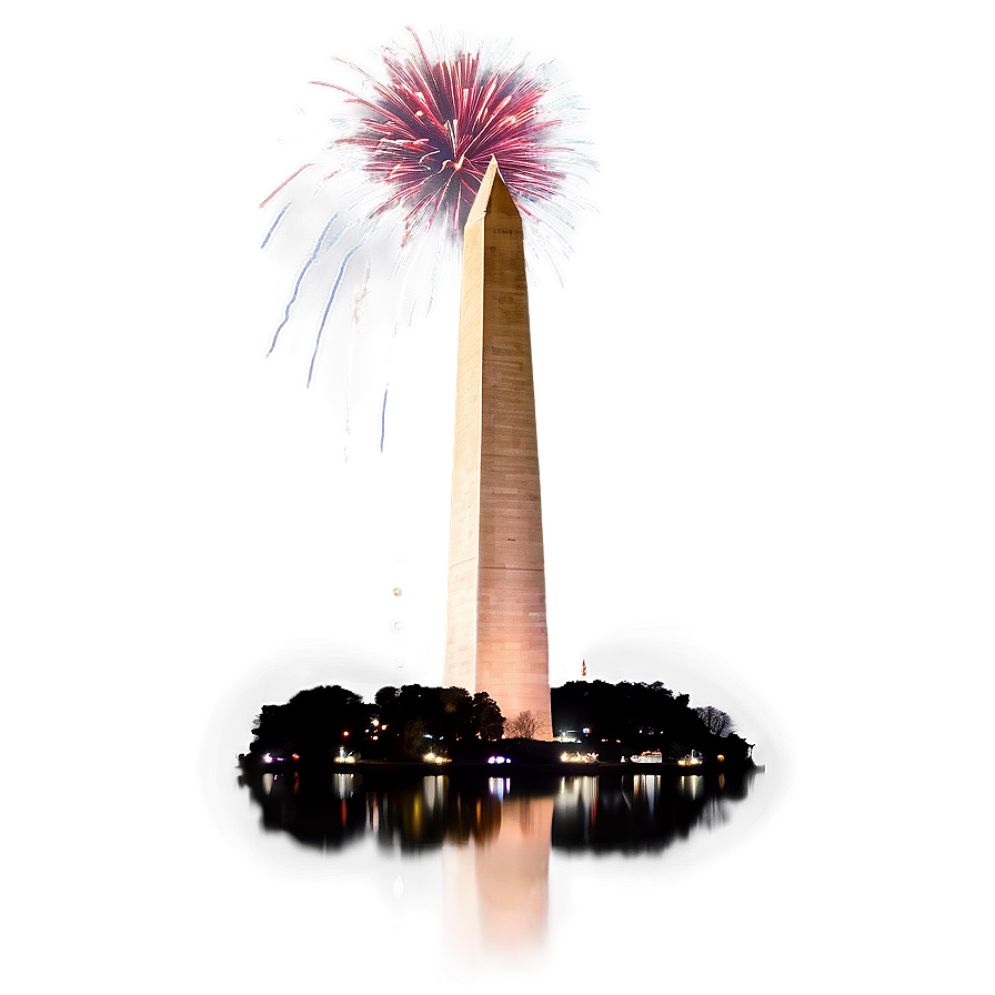 Washington Monument With Firework Sparks Png 06202024 PNG
