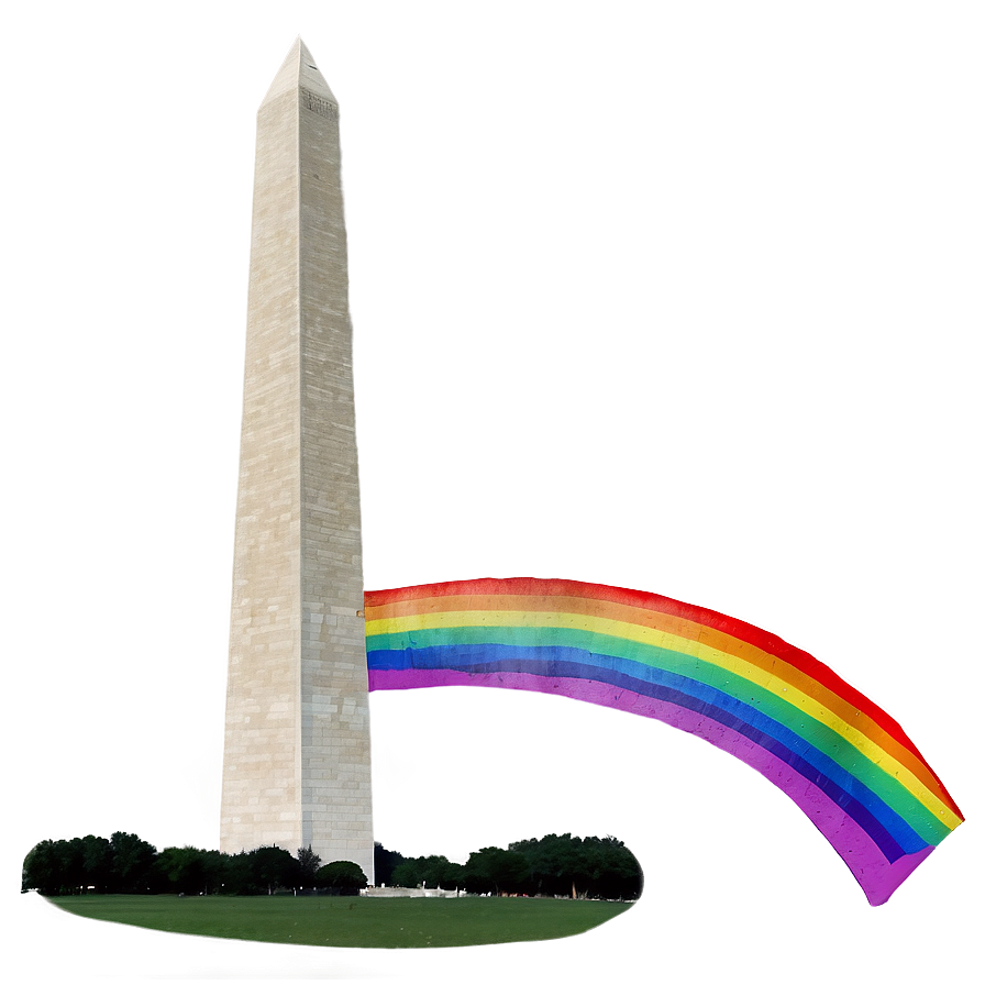 Washington Monument With Rainbow Background Png 64 PNG