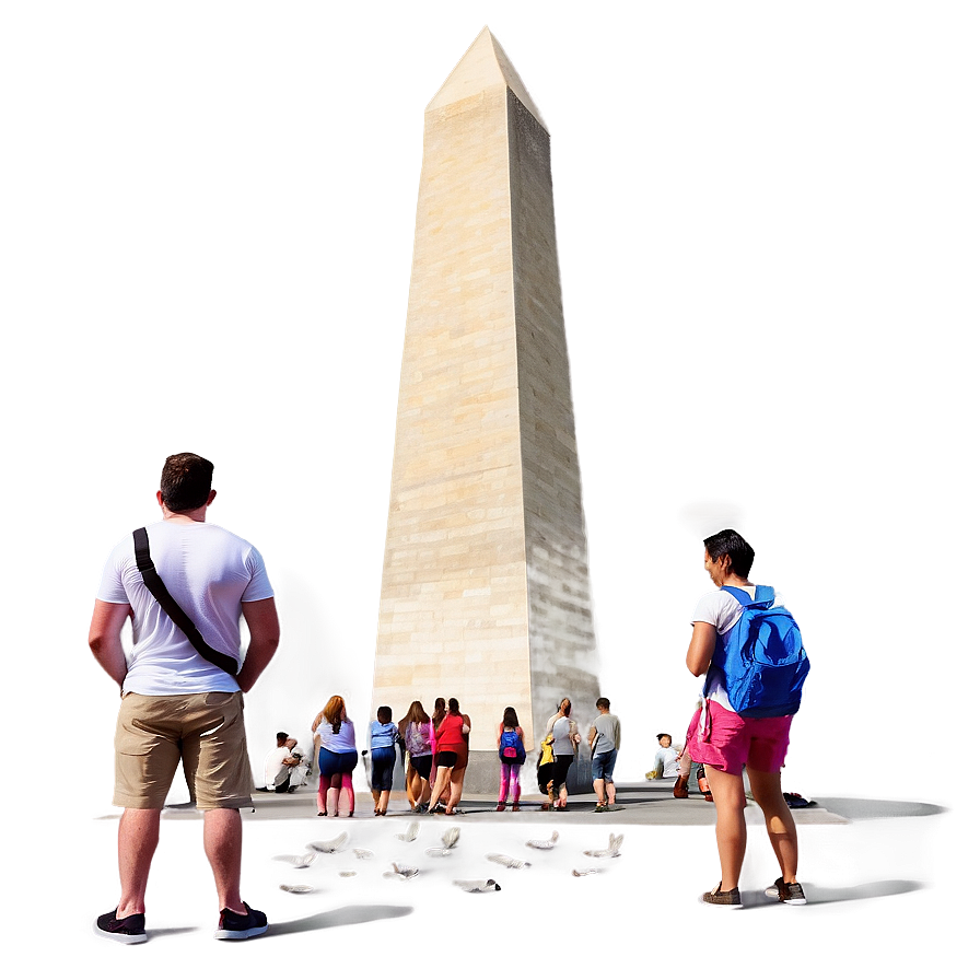 Washington Monument With Tourists Png 06202024 PNG