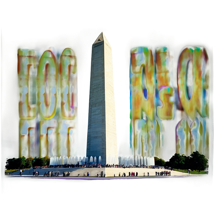 Washington Monument With Tourists Png 06202024 PNG