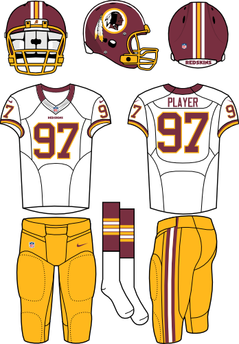 Washington Redskins Football Uniform Illustration PNG
