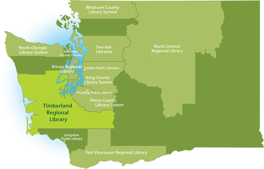 Washington State Library Systems Map PNG