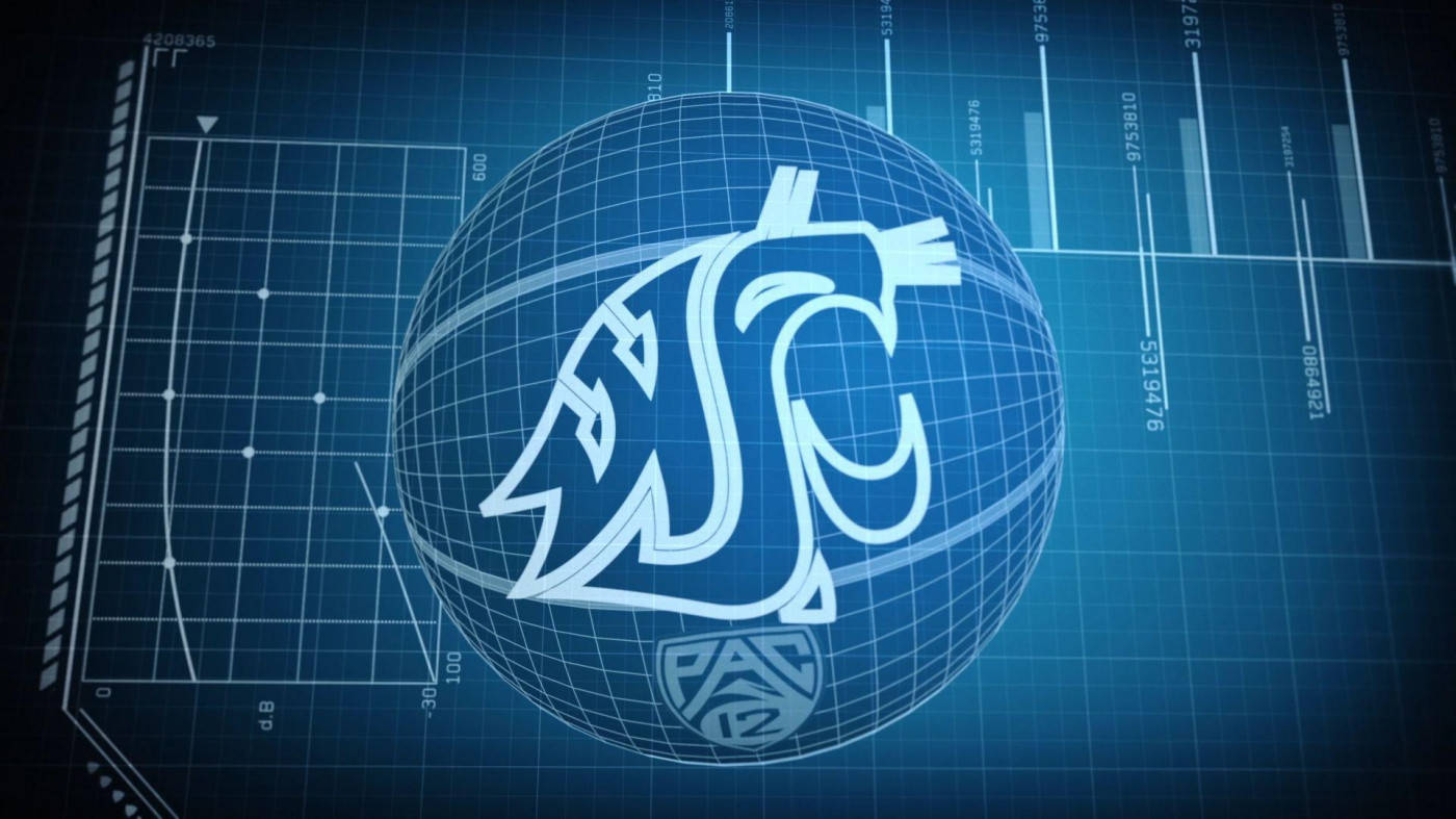 Logotipode Los Cougars Azules De La Universidad Estatal De Washington. Fondo de pantalla