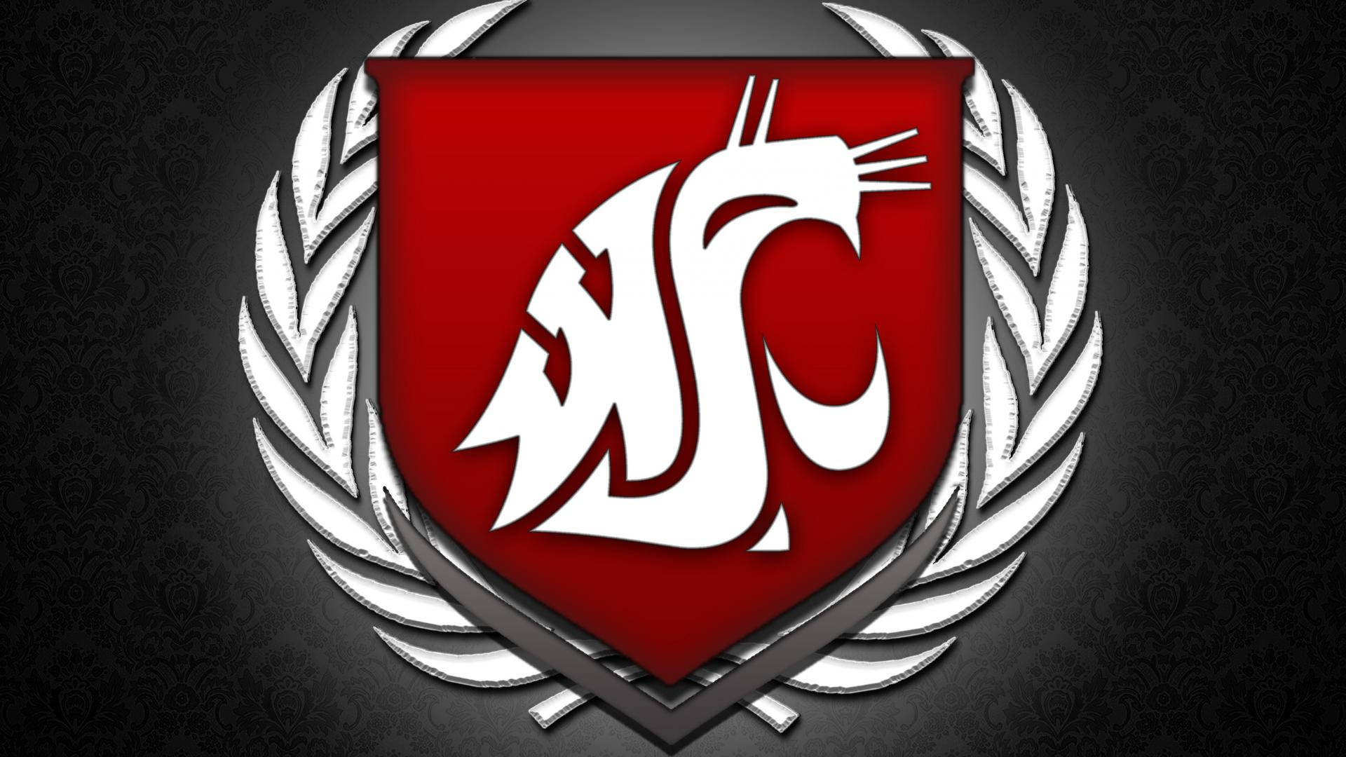 Washington State University Cougars Logo Sort & Grå Wallpaper