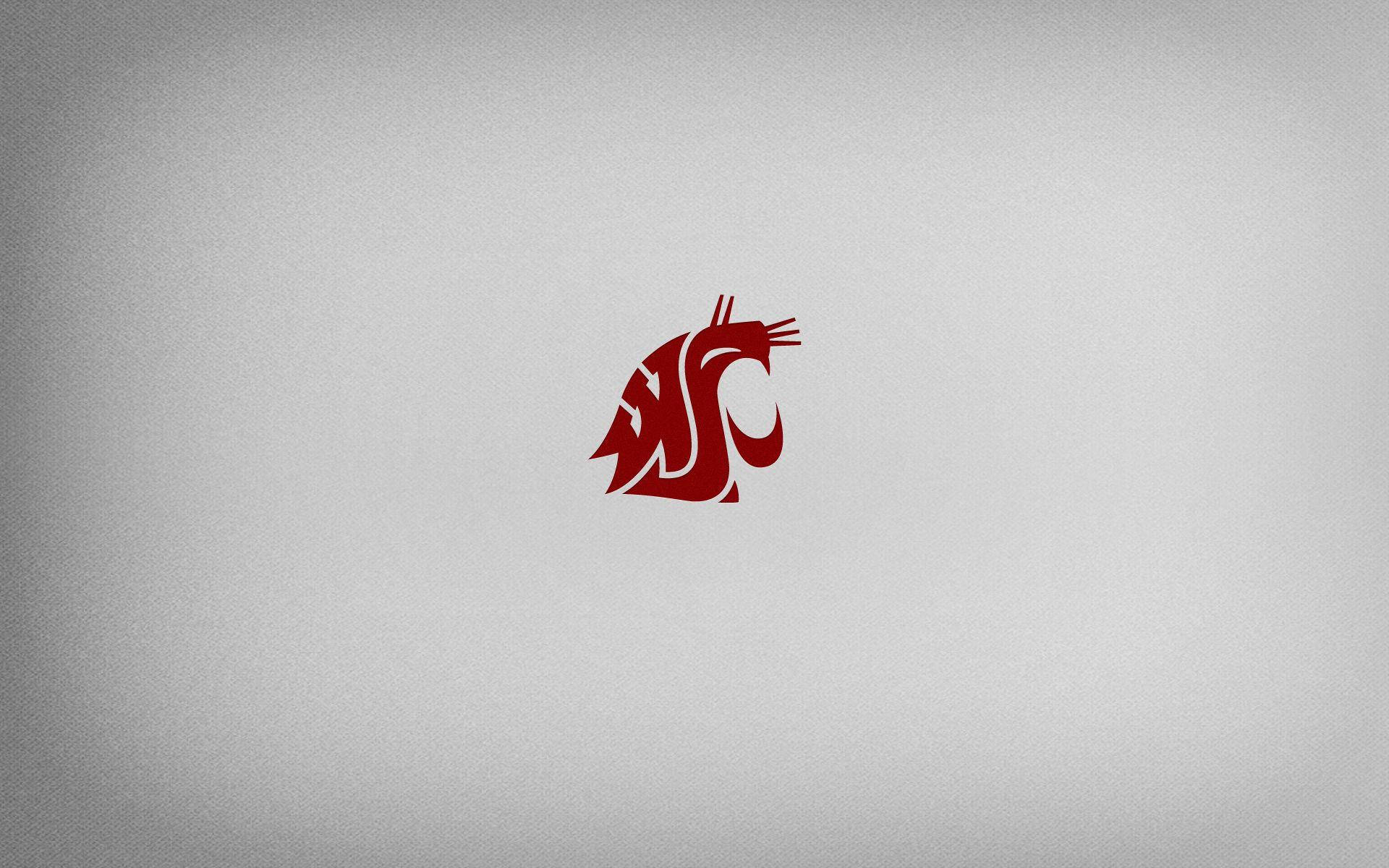 Washingtonstate University Cougars Logotyp I Grått Wallpaper