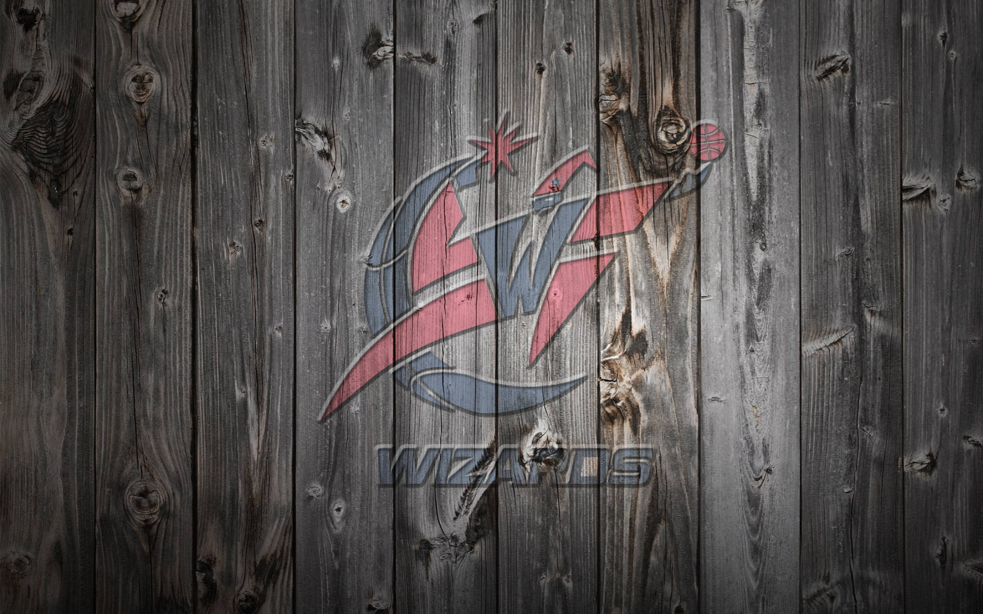 Washington Wizards Logo In Wooden Wall Wallpaper