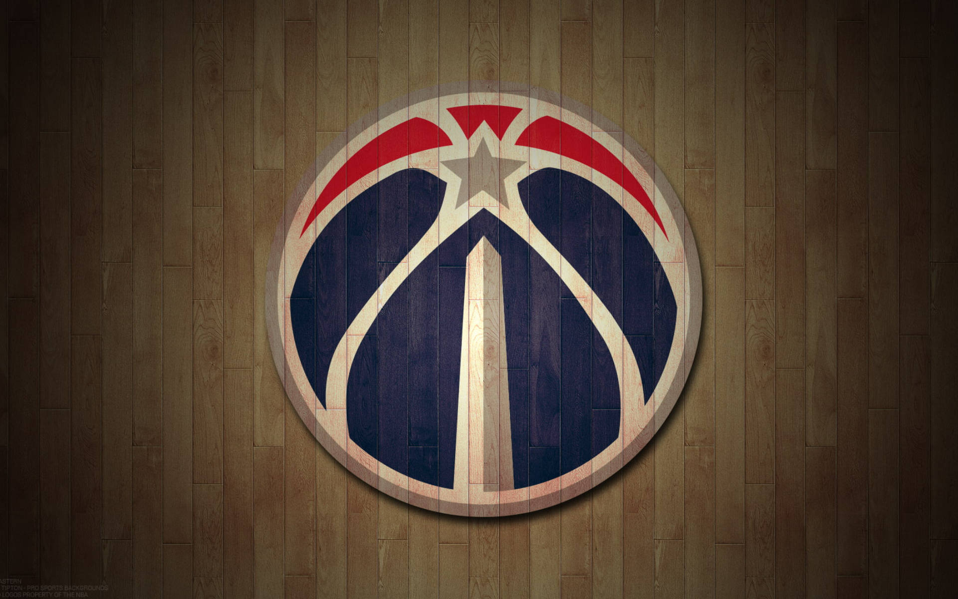 Washington Wizards Logo On Basketball Floor Wallpaper