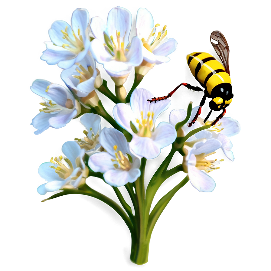 Download Wasp Pollinating Flower Png 80 