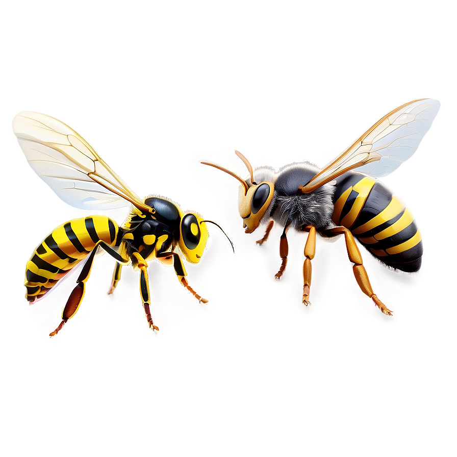 Wasp Vs. Bee Comparison Png 05242024 PNG