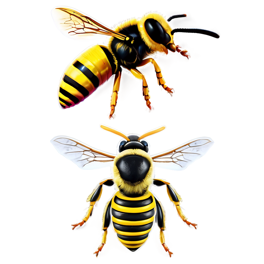 Download Wasp Vs. Bee Comparison Png 05242024 | Wallpapers.com