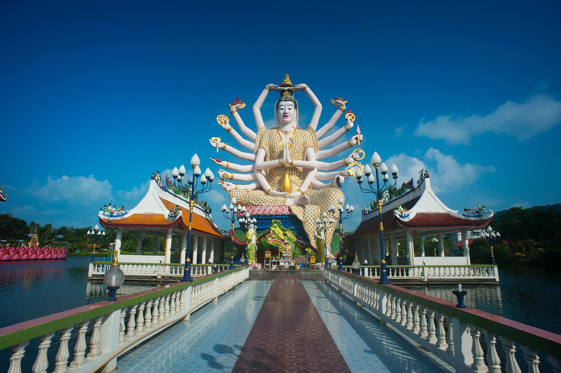 Wat Plai Laem Thailandia Sfondo