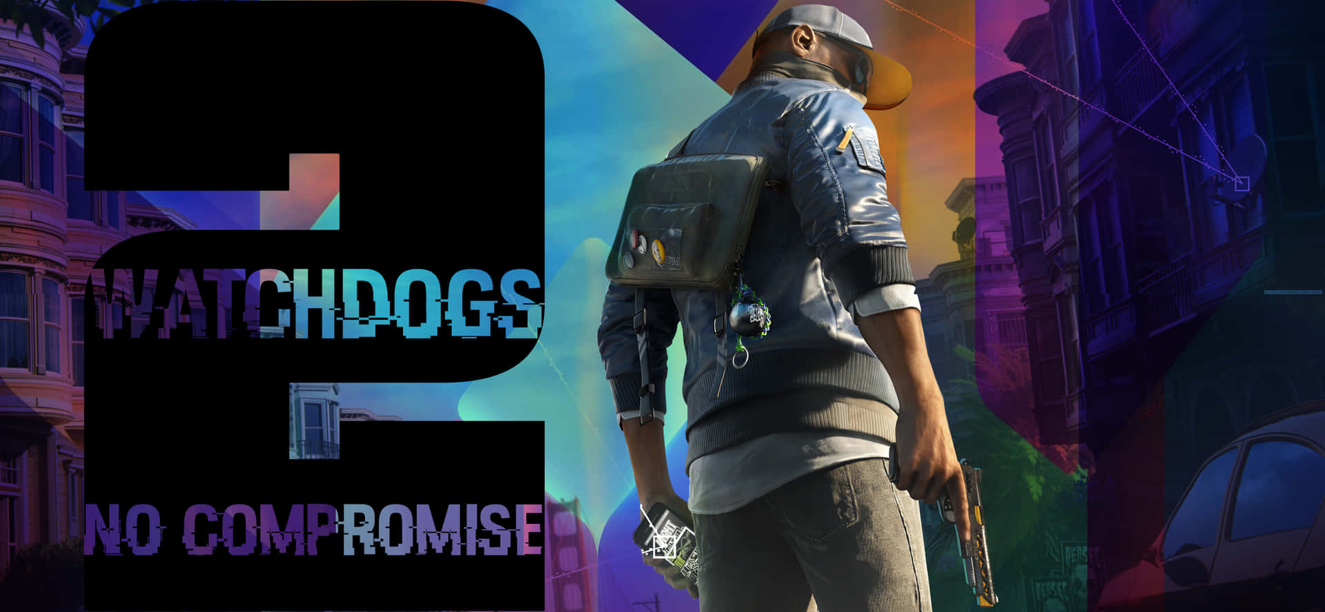 Oplev HD Grand Theft Auto-stil gaming med Watch Dogs 2 4K grafisk vægmotiv. Wallpaper