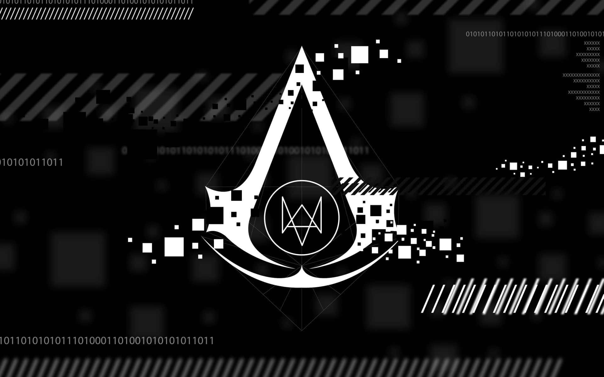 Assassin's Creed, sort og hvid, logo, hd tapet Wallpaper