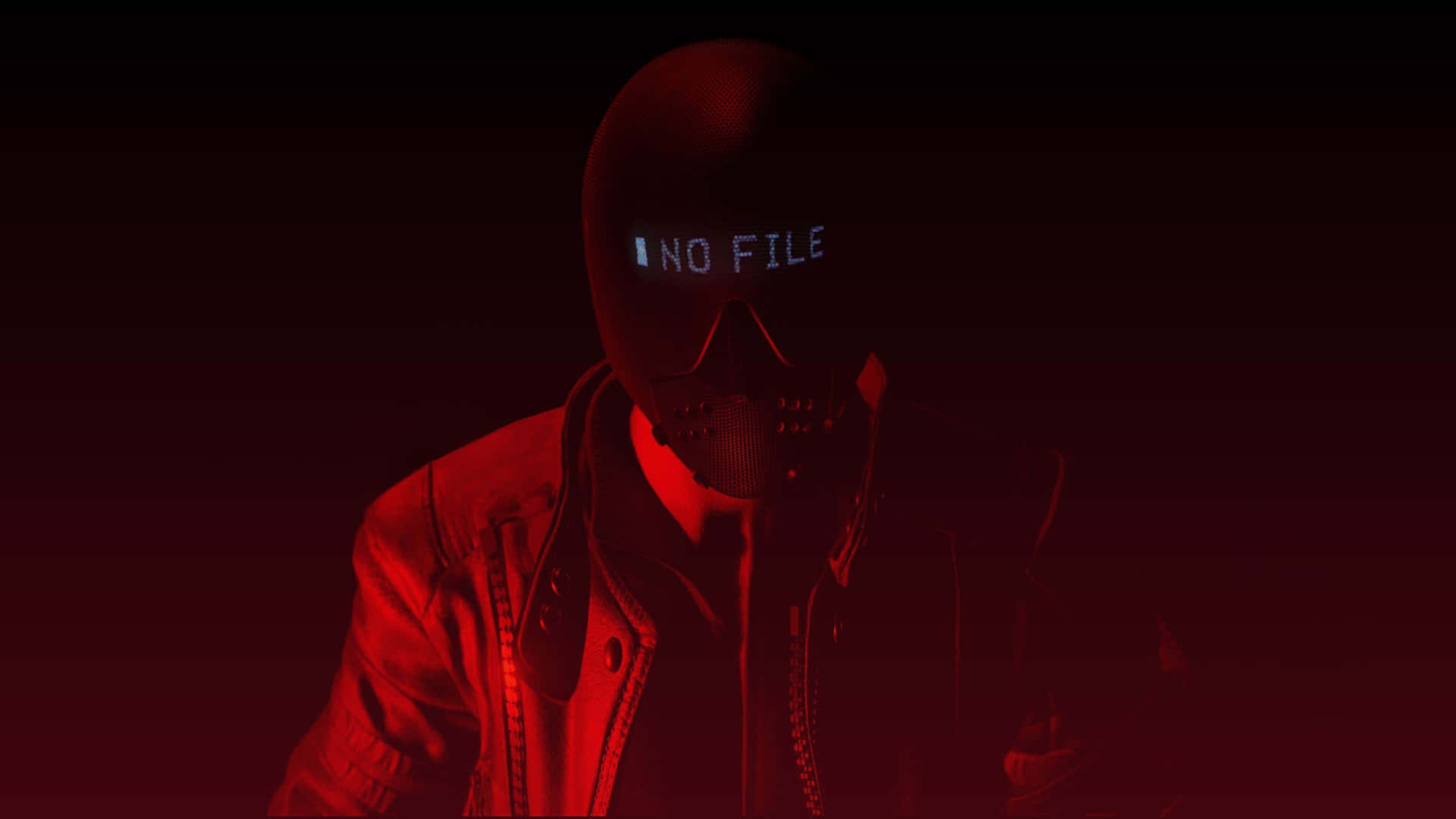 A Man In A Red Mask With The Words'no File' Wallpaper