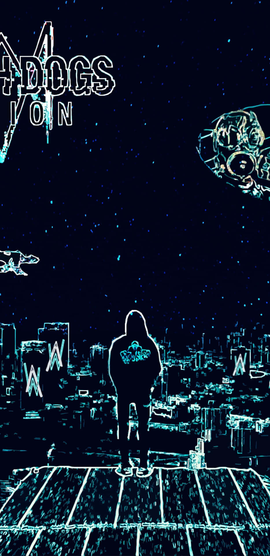 A Man Is Standing In Front Of A City With A Spaceship Wallpaper