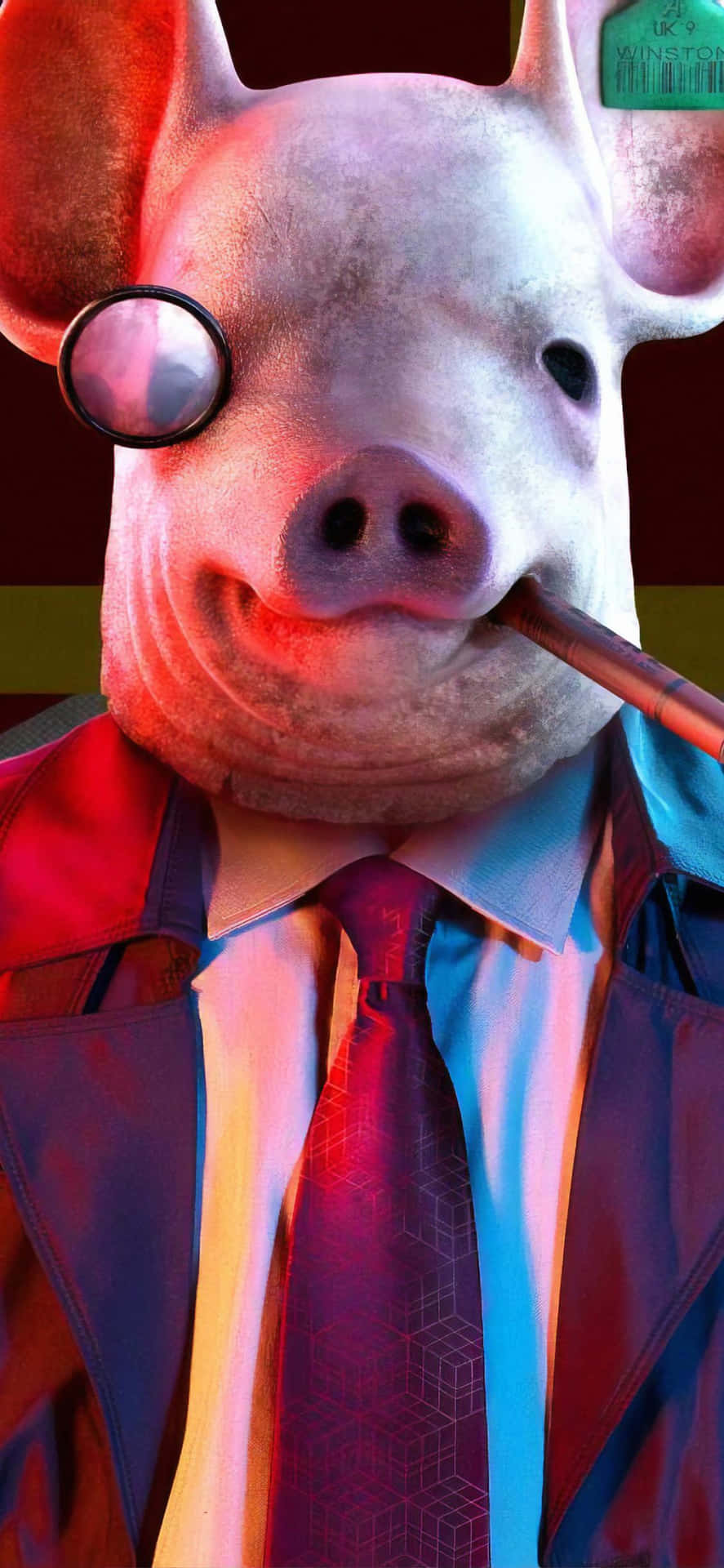 Personajede Cerdo De Watch Dog En Iphone Fondo de pantalla