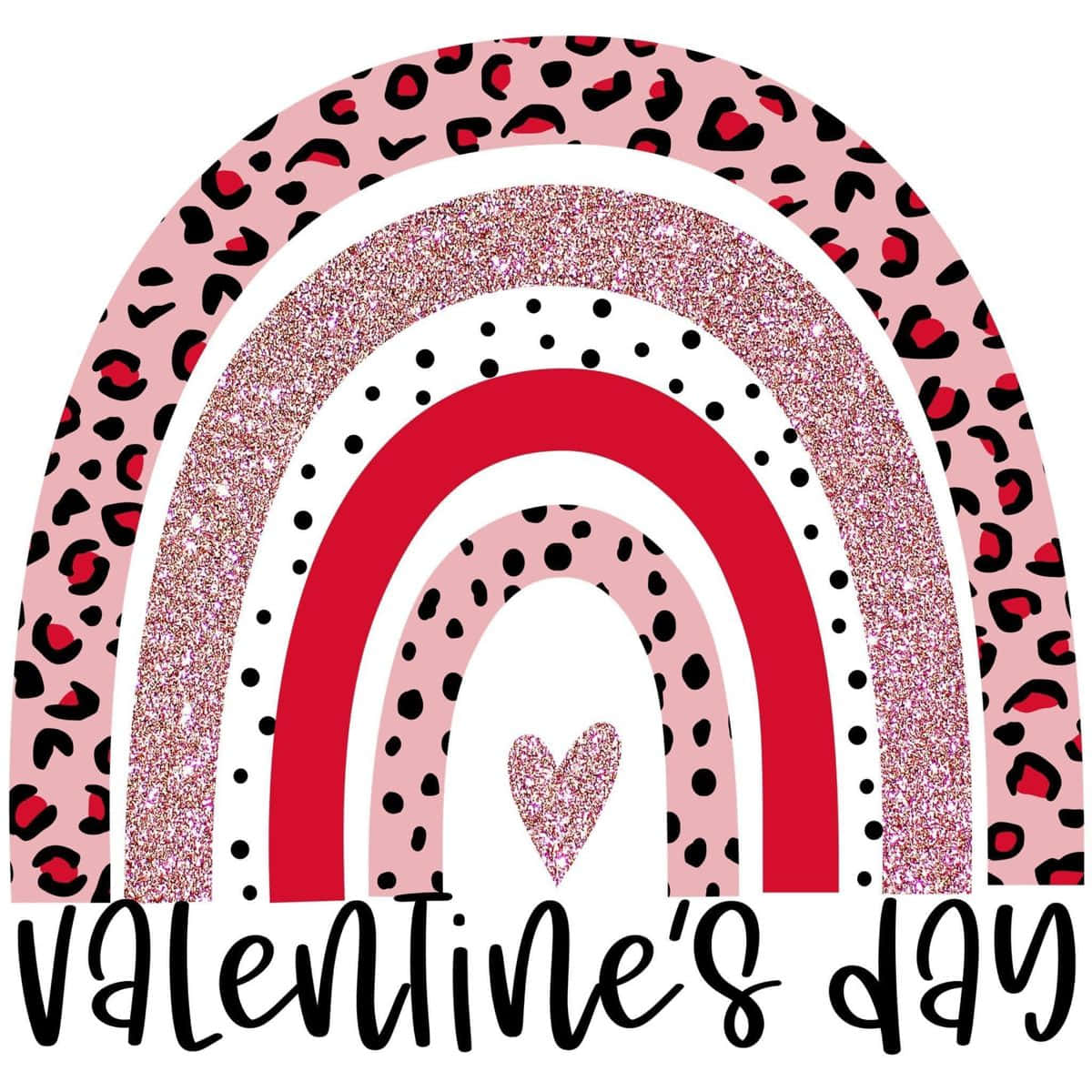 Valentine's Day Svg File With A Rainbow And Hearts