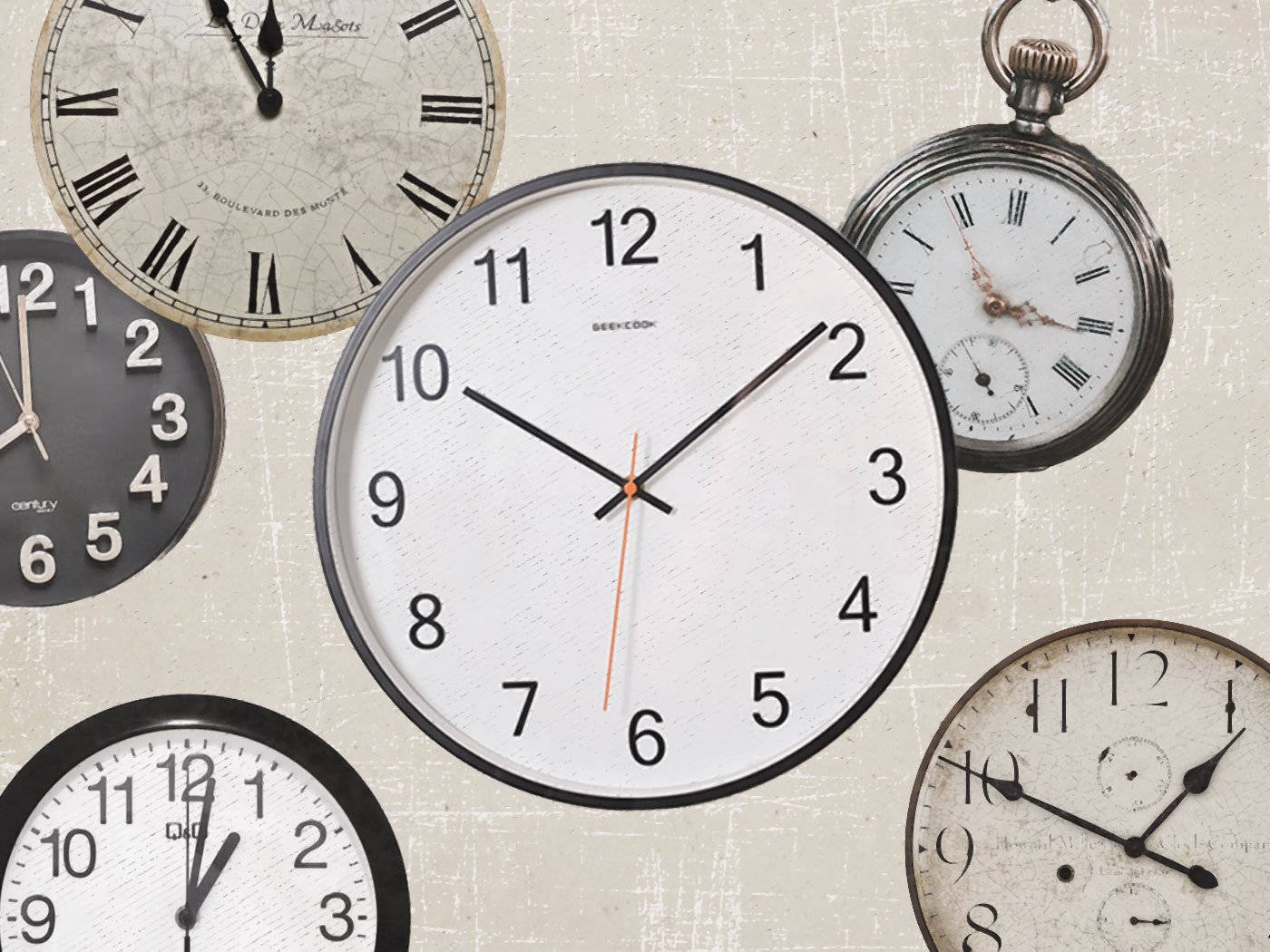 Ure, der viser forskellige tidszoner Wallpaper