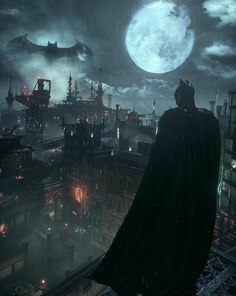 Watching The City, A Batman: Arkham Knight Iphone Wallpaper