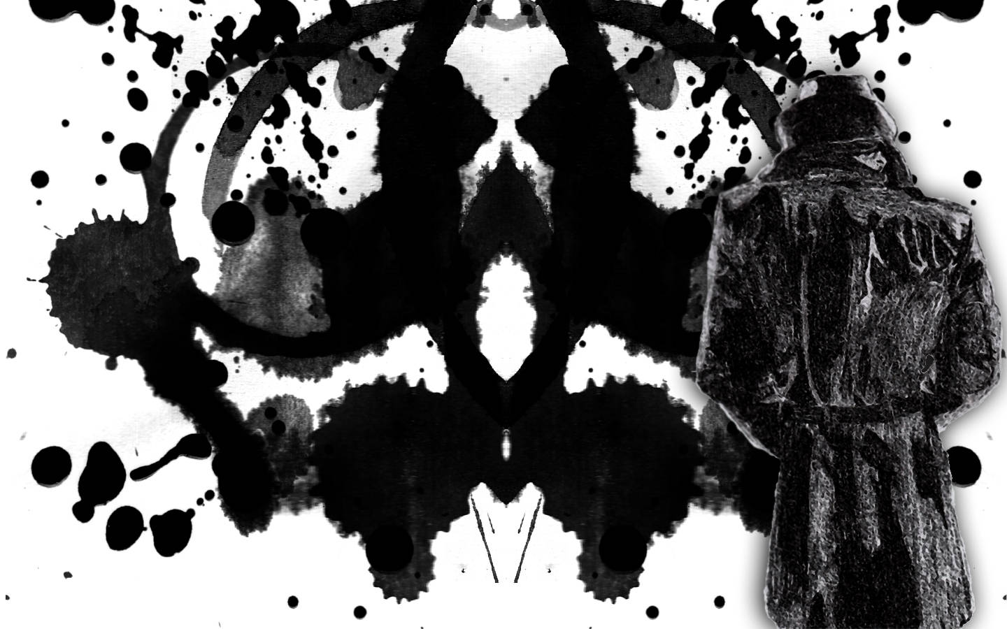 Watchmen Rorschach Ink Splatter Wallpaper