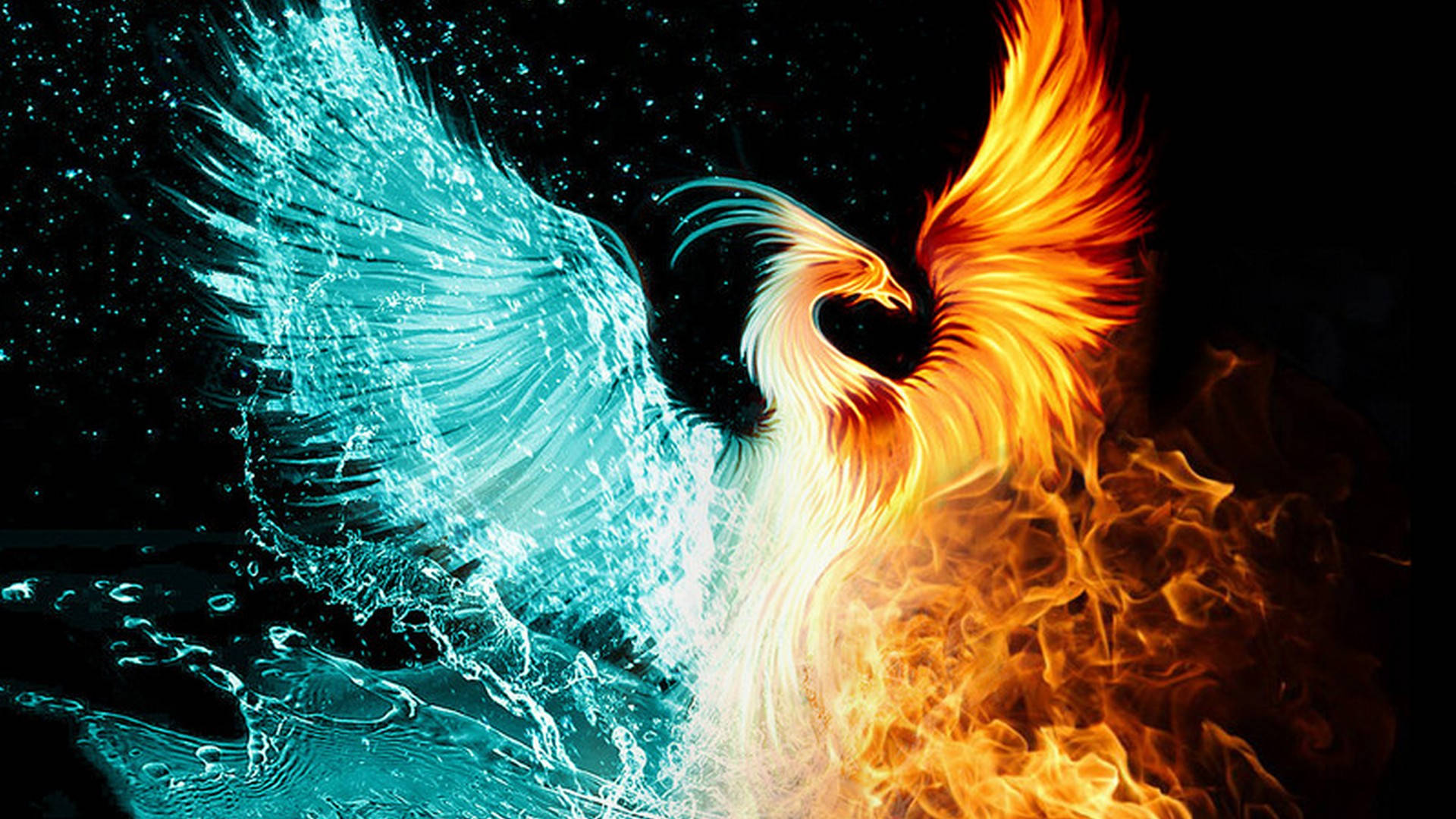 Water And Fire Wings Wallpaper