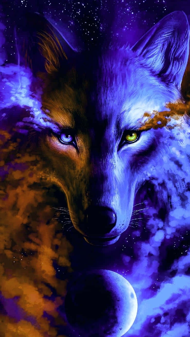 Explore The Strength Of Nature With Water&Fire Wolf Wallpaper