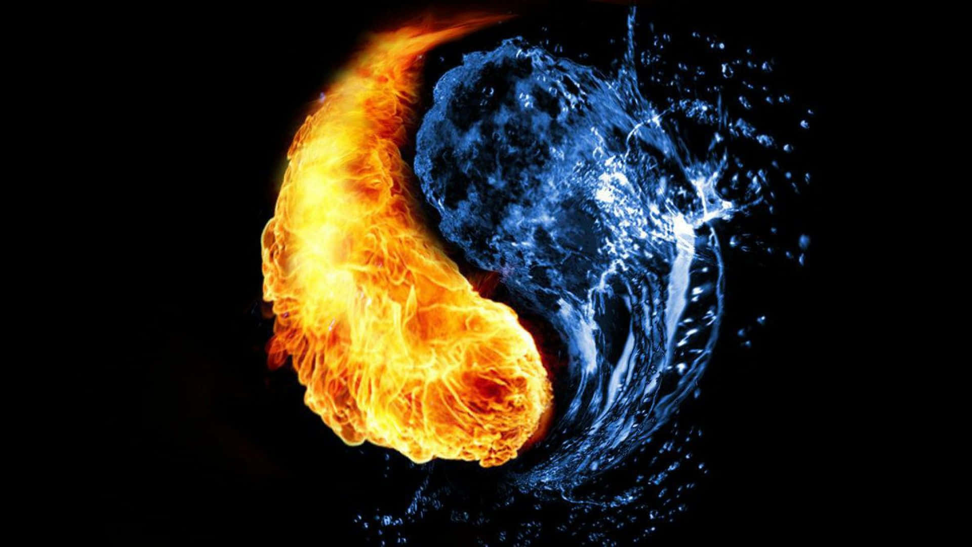 Yin And Yang Fire And Water Background