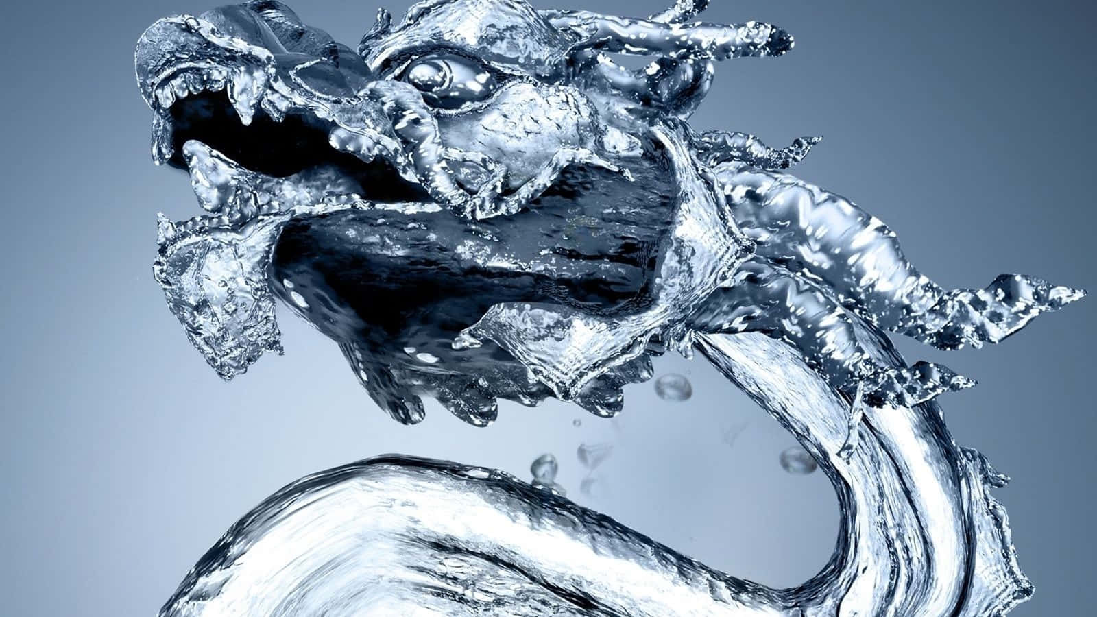 Water Drop Dragon Figure Background