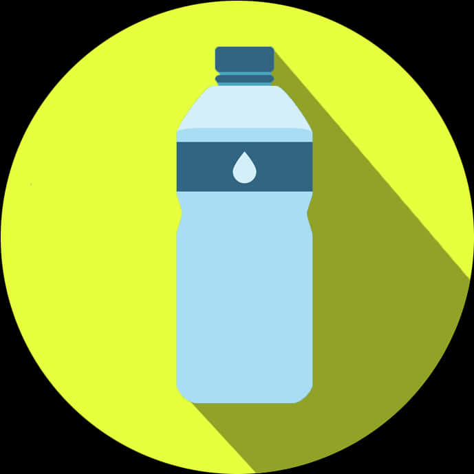 Water Bottle Icon Yellow Background PNG
