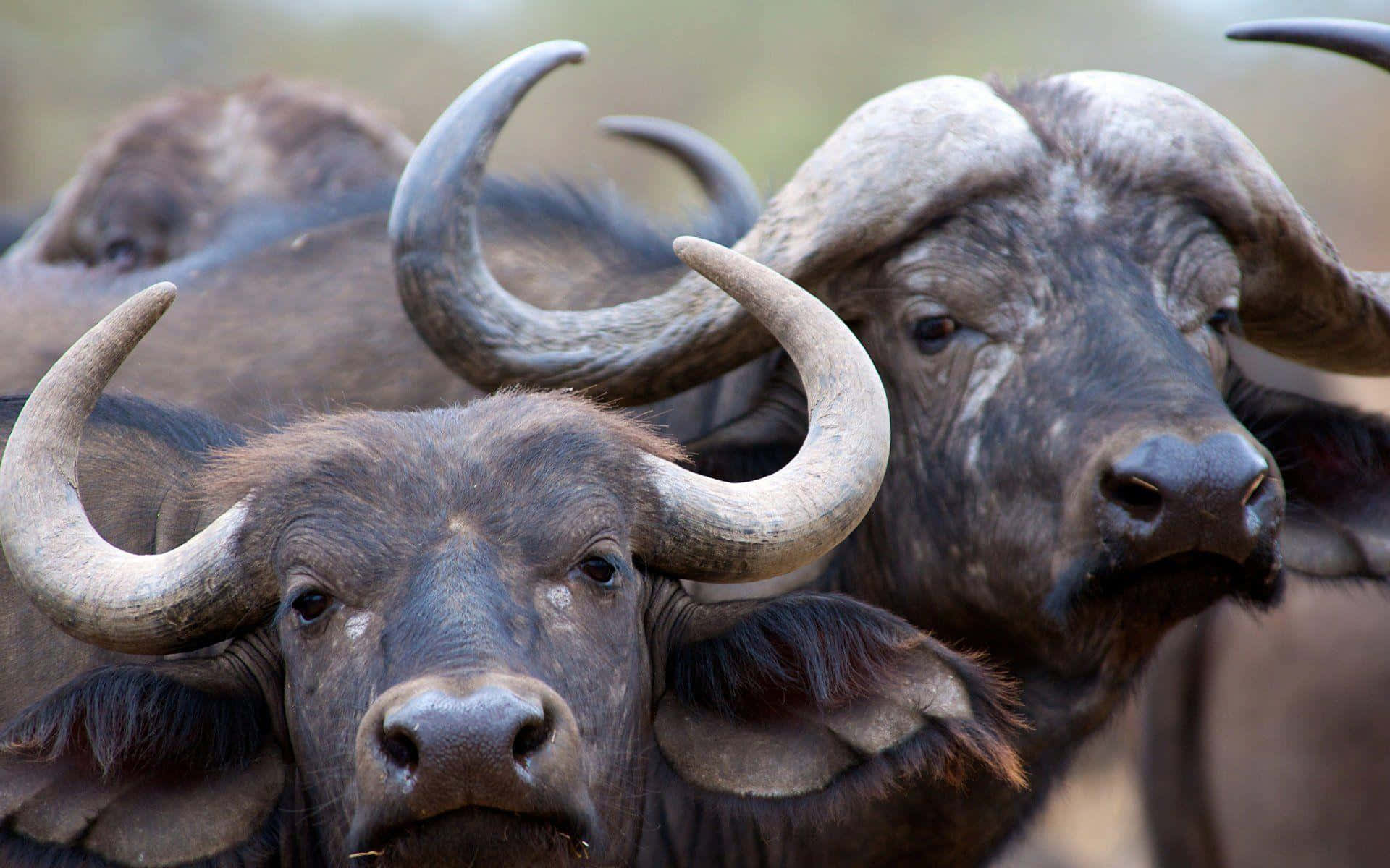 Water Buffalo Herd Closeup Wallpaper