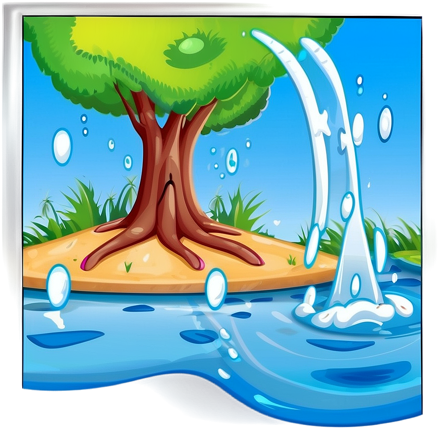 Water Cartoon Scene Png Bmb29 PNG