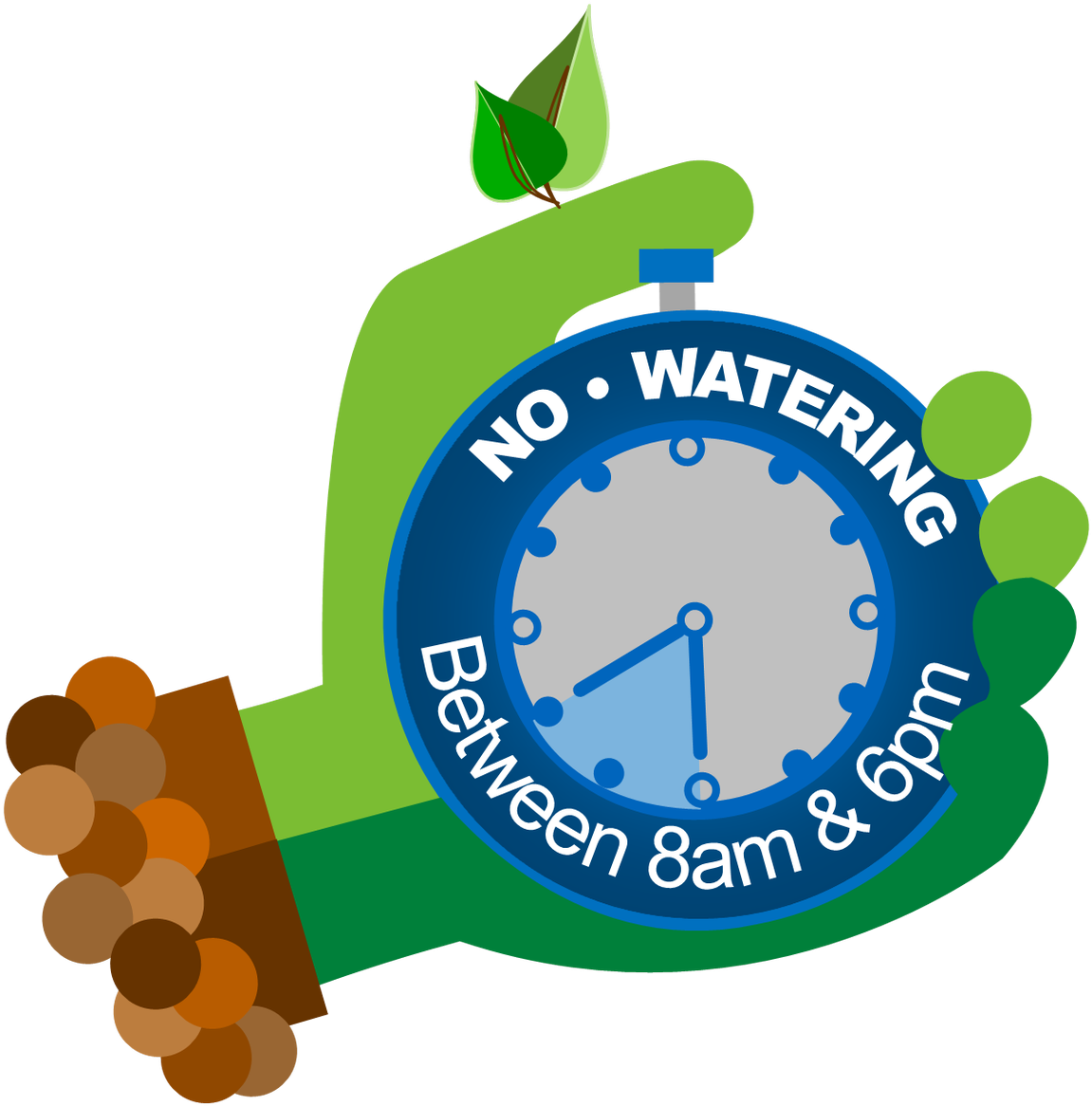 Water Conservation Clock Sign PNG