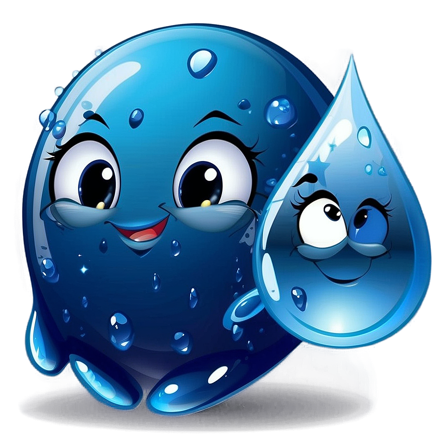 Water Drop Mascot Cartoon Png Sbx68 PNG