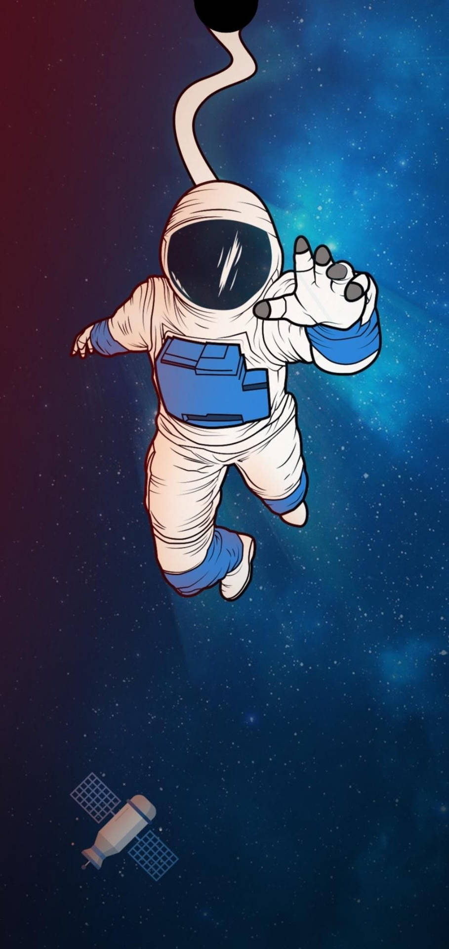 Wasserfallnotch-cartoon-astronaut Wallpaper