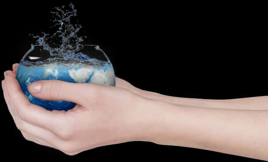 Water Drop Worldin Hand.jpg PNG