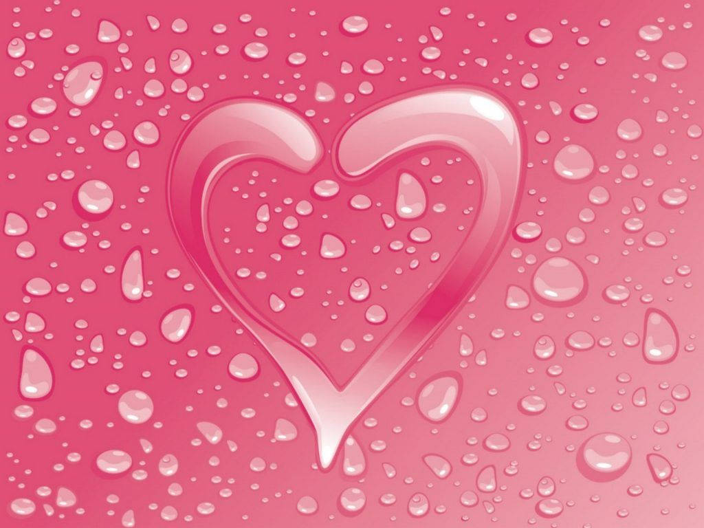 Water Droplets Forms Heart Valentines Desktop Wallpaper