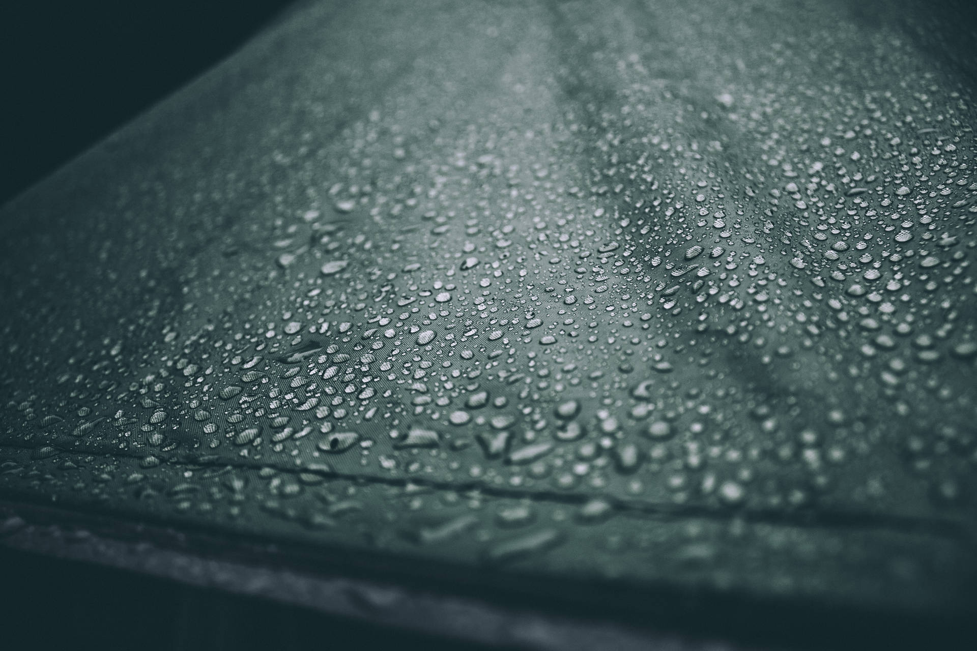 Close-Up of Glistening Water Droplets on a Reflective Surface Wallpaper