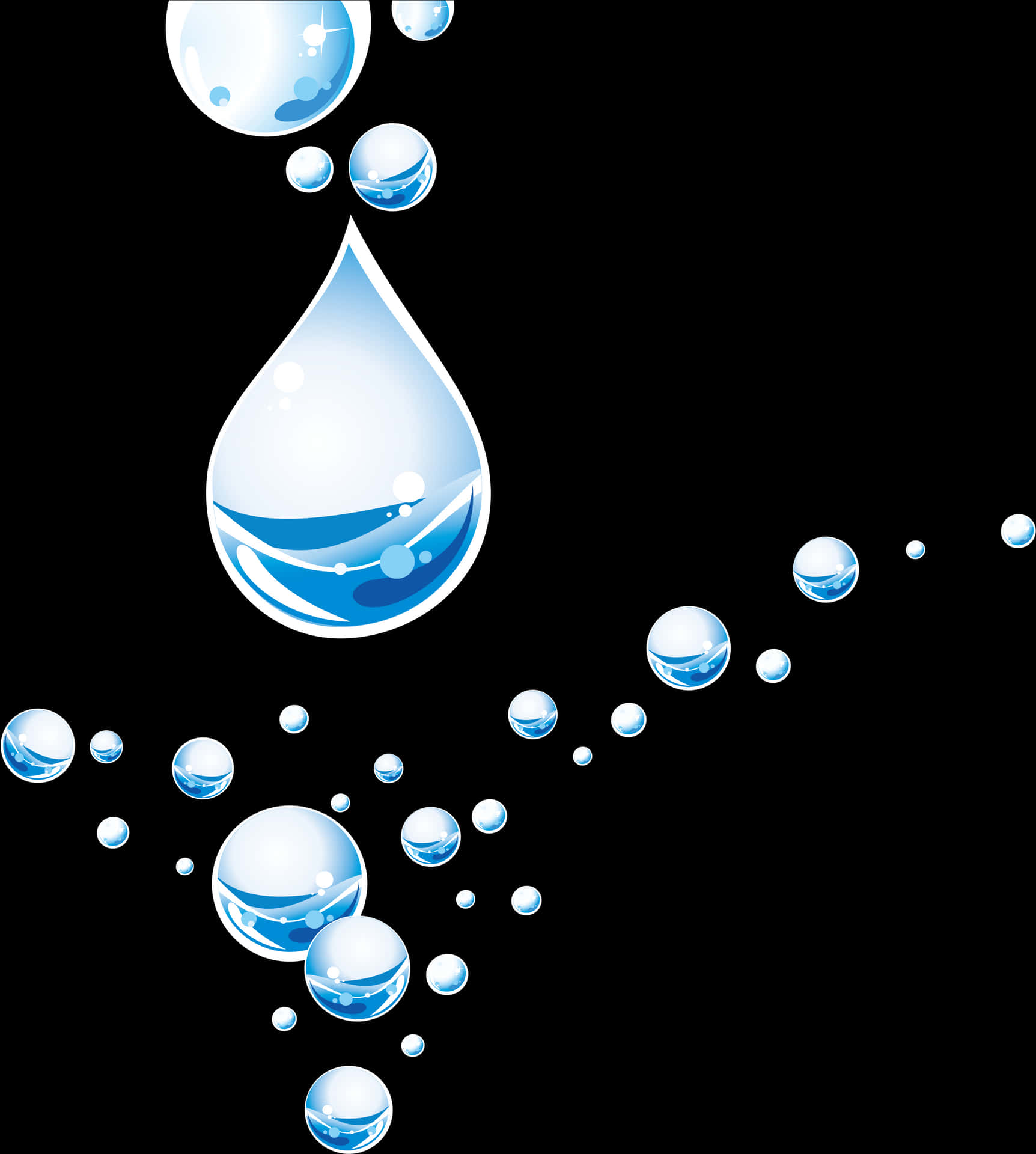 Water Dropletsand Bubbles Graphic PNG