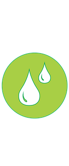 Water Drops Icon Green Oval Background PNG