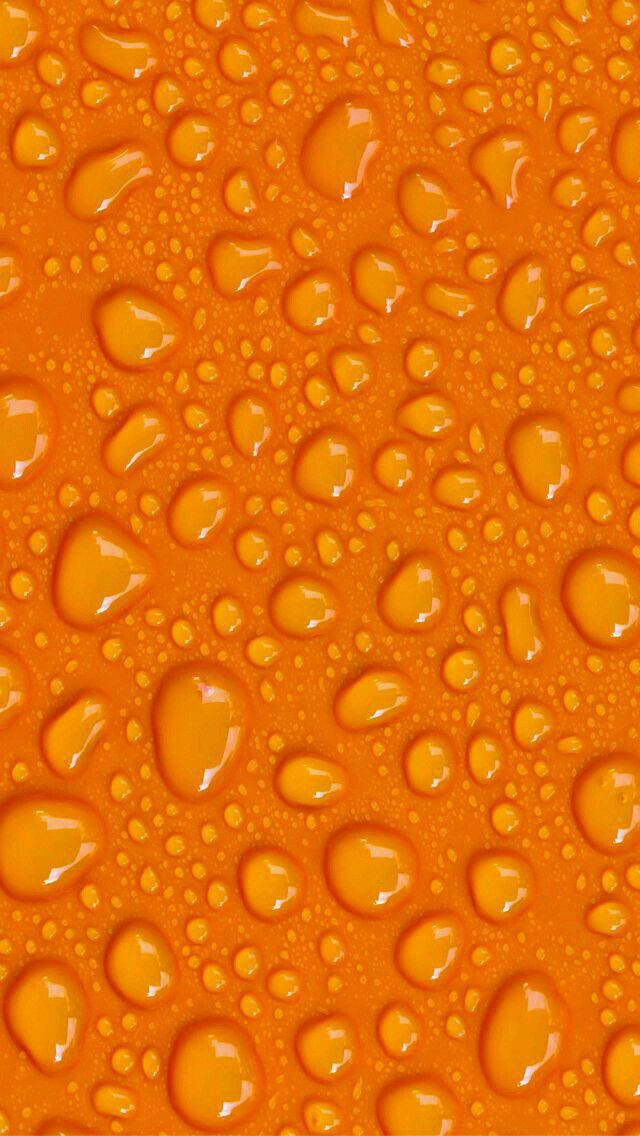 Water Drops Orange Phone Wallpaper