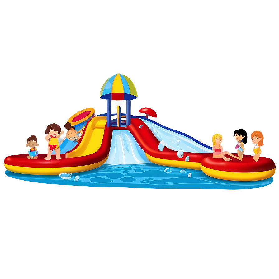 Water Park Cartoon Scene Png 06272024 PNG