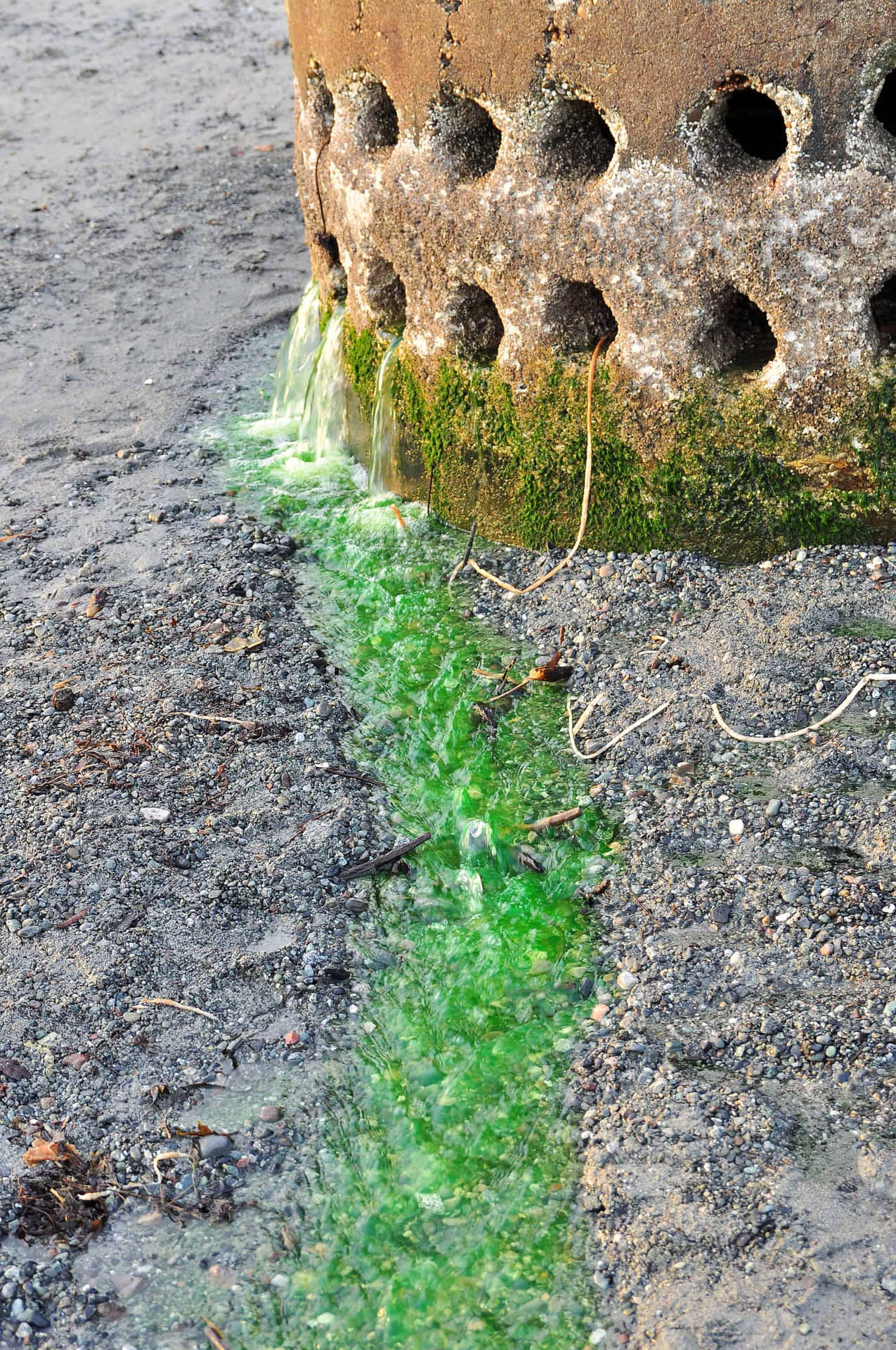 A Fire Hydrant With Green Liquid